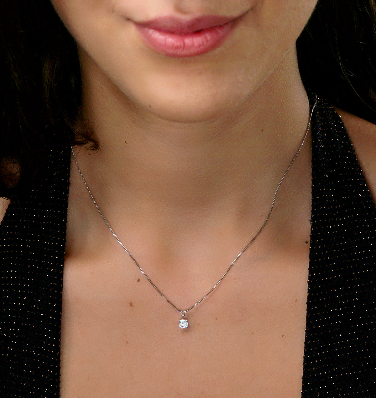 Chloe 0.33ct Lab Diamond Solitaire Necklace Pendant in 9K White Gold H/Si